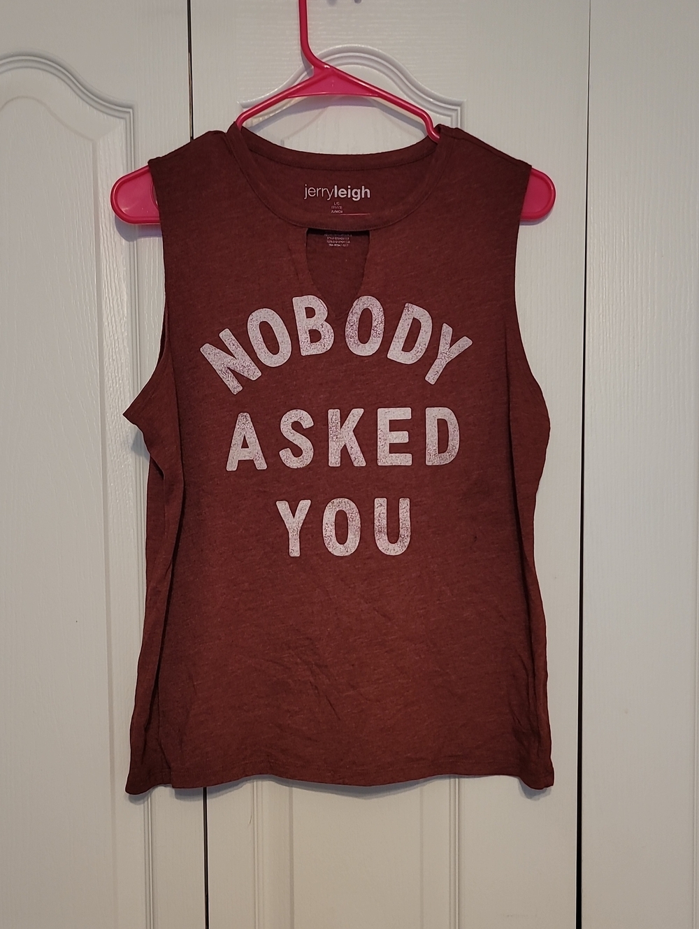 jerry leigh Girls' Maroon Graphic Tank - 'Nobody Asked You'